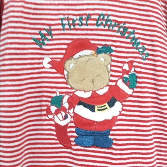 Little Me, 2-Piece Striped Santa Bear Outfit. NWT - Picture 6 of 9